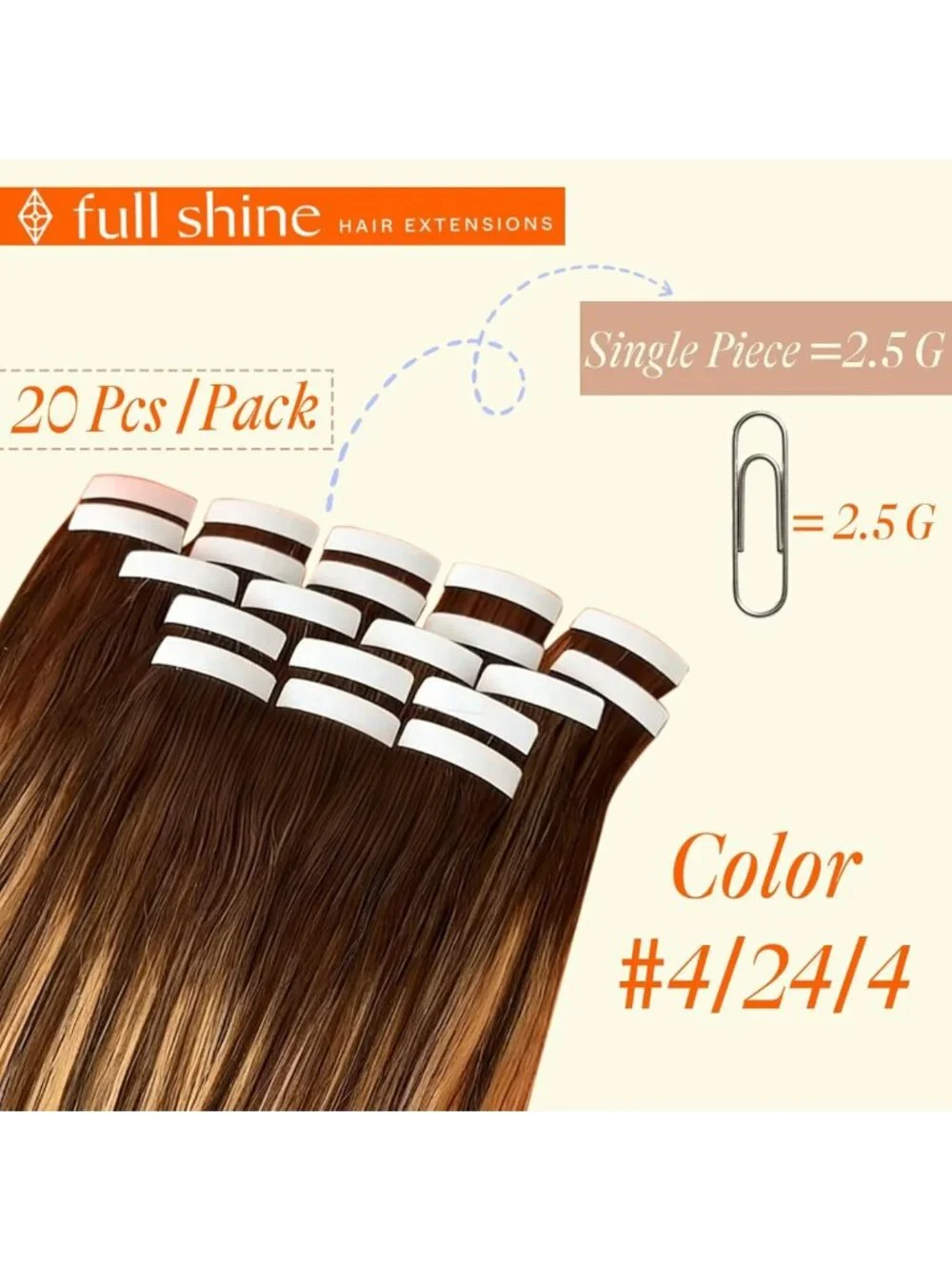 16 Inch Ash Brown to Blonde Tape-In Human Hair Extensions for Volume & Length